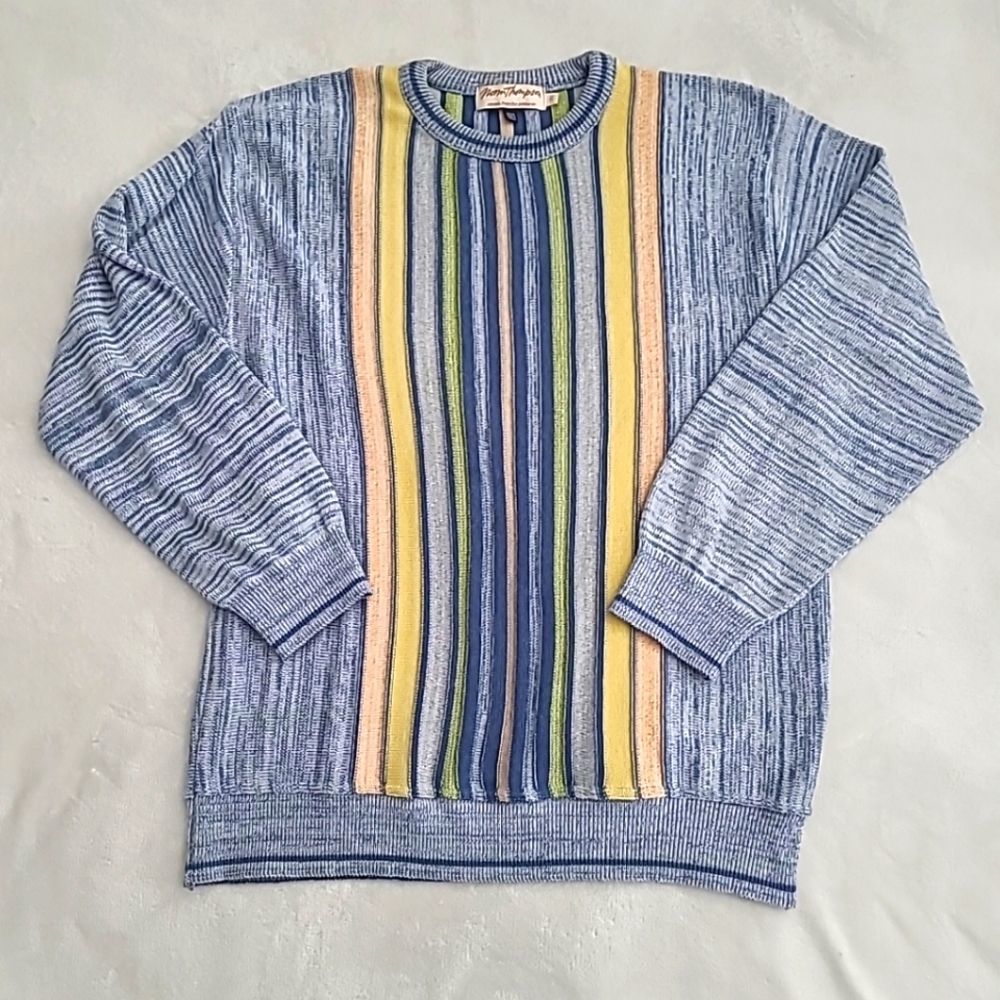 Vintage Coogi Style Norm Thompson Men's Long Sleeve Round Neck Sweater Size Lrg